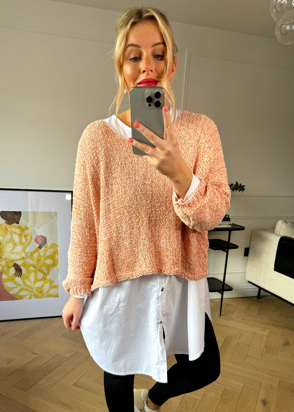 Ainsey spring knit - peach-The Style Attic