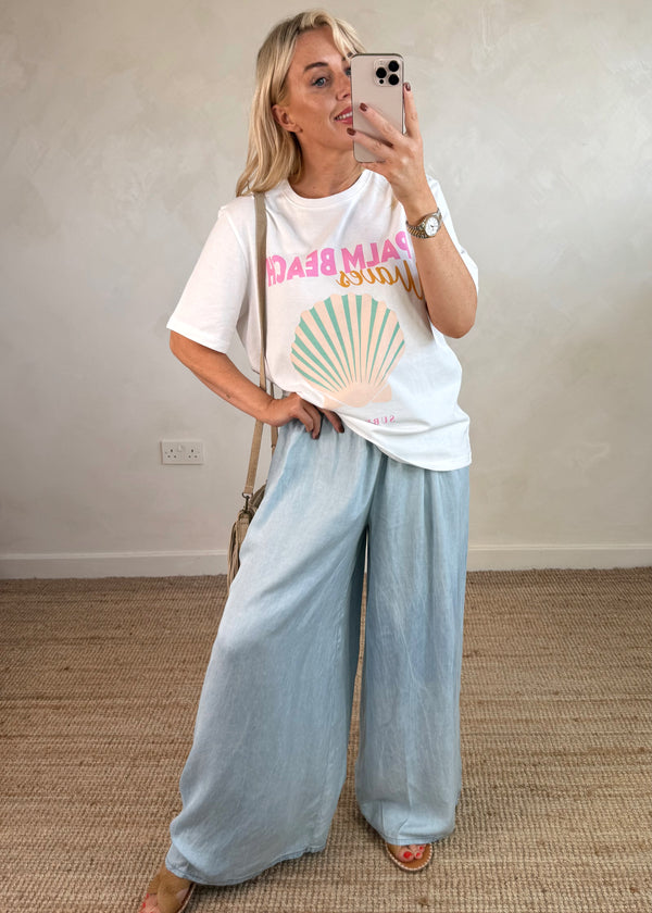 Alfie Denim palazzo - light blue-The Style Attic