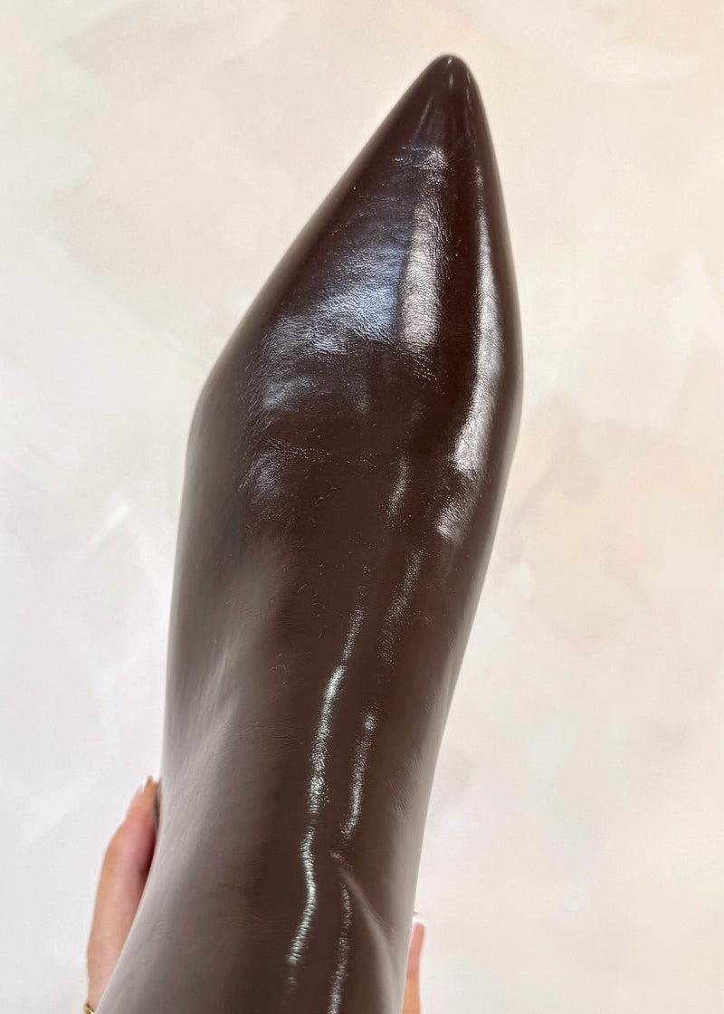 Ali kitten heel boot - dark chocolate-The Style Attic