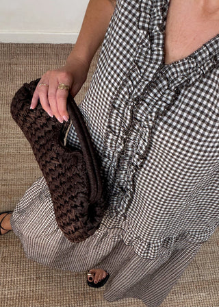 Alice gingham blouse - Chocolate-The Style Attic