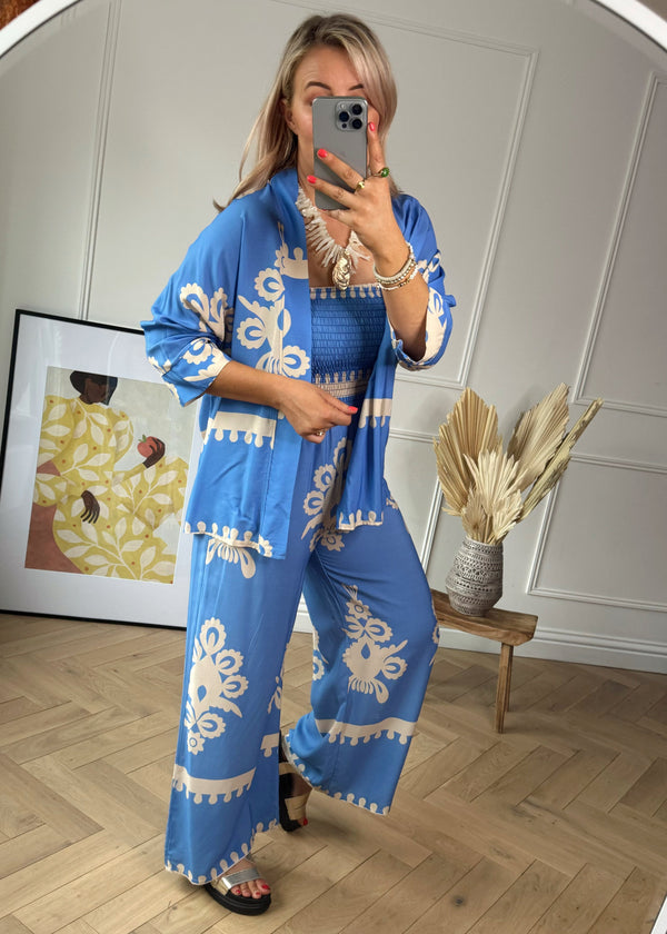 Alisha kimono - cornflower-The Style Attic