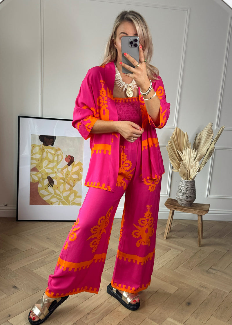 Alisha kimono - hot pink-The Style Attic