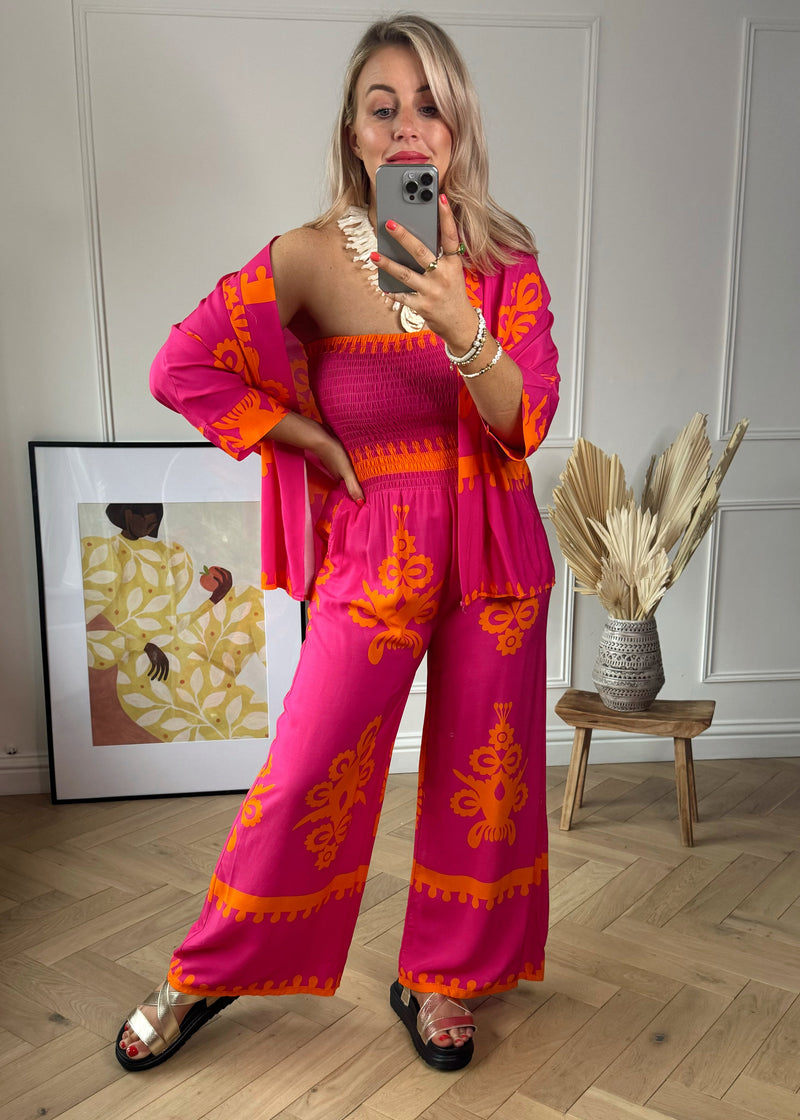 Alisha kimono - hot pink-The Style Attic