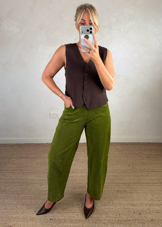 Ally knitted waistcoat - Chocolate-The Style Attic