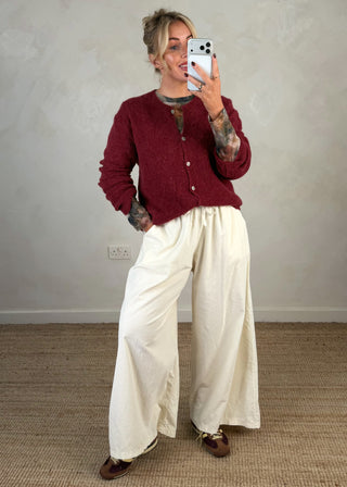 Alpaca knit cardigan - Merlot-The Style Attic