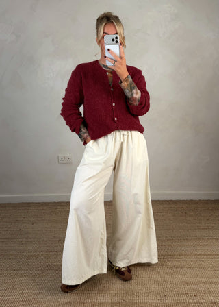 Alpaca knit cardigan - Merlot-The Style Attic