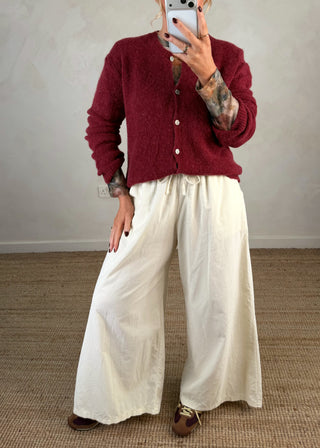 Alpaca knit cardigan - Merlot-The Style Attic
