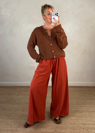 Alpaca knit cardigan - Tan-The Style Attic