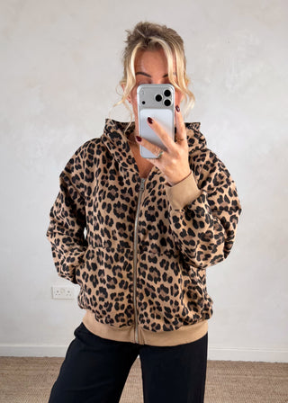 Amber animal print hoodie - Camel-The Style Attic