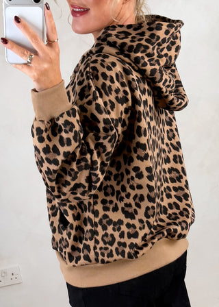 Amber animal print hoodie - Camel-The Style Attic