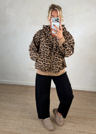 Amber animal print hoodie - Camel-The Style Attic
