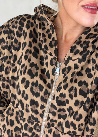 Amber animal print hoodie - Camel-The Style Attic