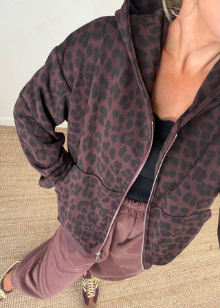 Amber animal print hoodie - chocolate-The Style Attic