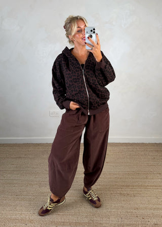 Amber animal print hoodie - chocolate-The Style Attic
