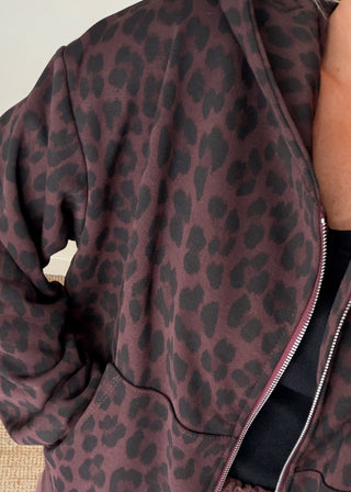 Amber animal print hoodie - chocolate-The Style Attic