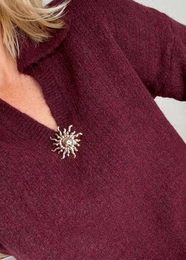 Ameena sun knit - Merlot-The Style Attic