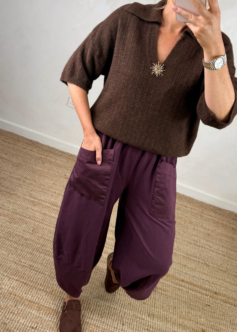 Ameena sun knit - chocolate-The Style Attic