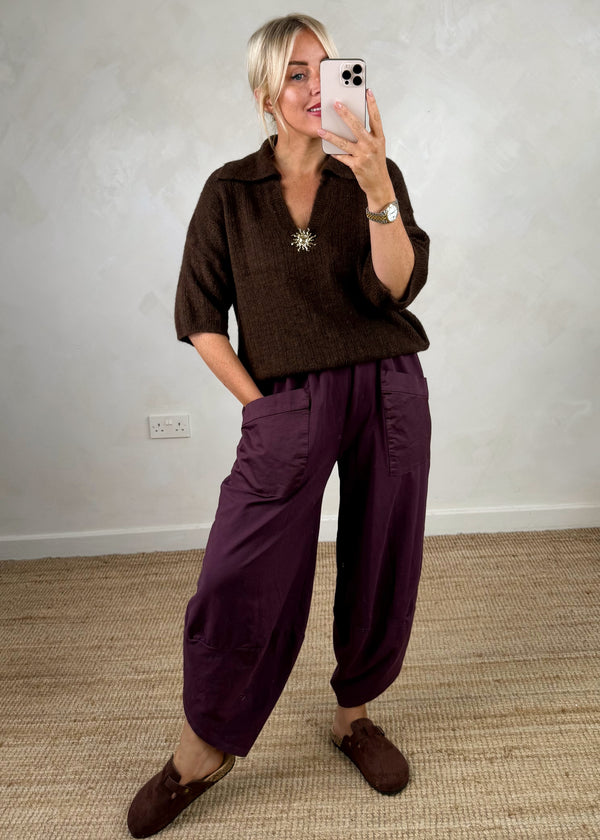 Ameena sun knit - chocolate-The Style Attic