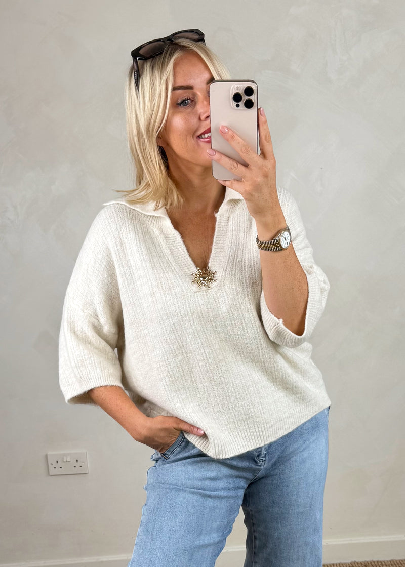 Ameena sun knit - cream-The Style Attic