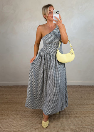 Amelia gingham dress - Navy-The Style Attic
