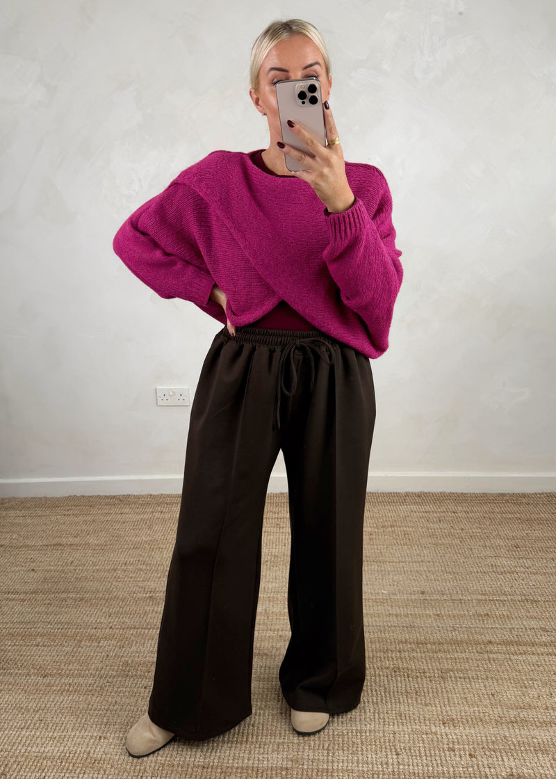 Anais cross front knit - Magenta-The Style Attic