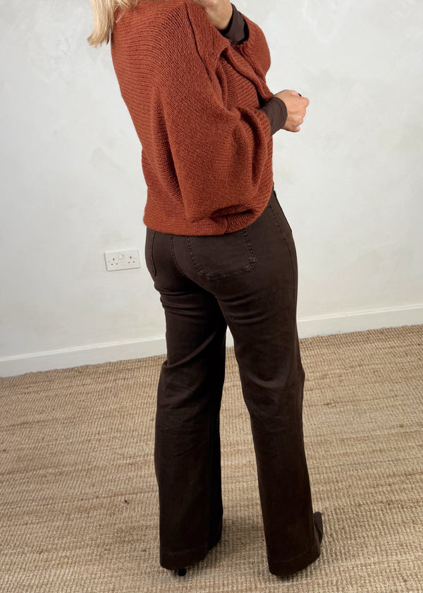 Anais cross front knit - rust-The Style Attic