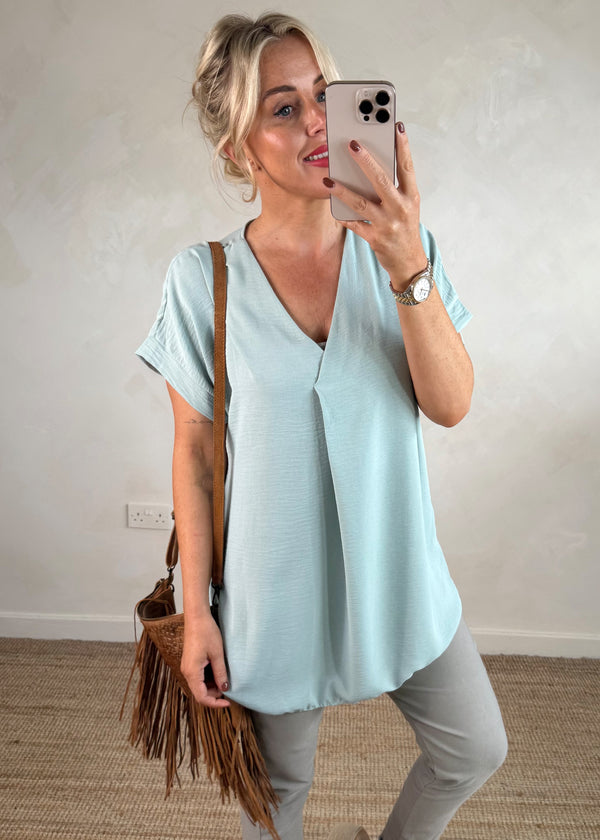 Andrea blouse - duck egg-The Style Attic