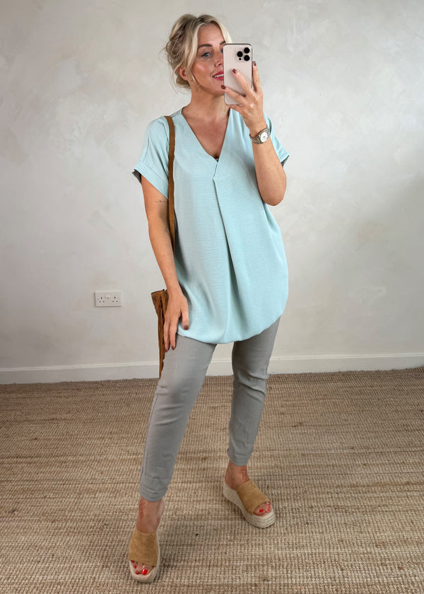 Andrea blouse - duck egg-The Style Attic