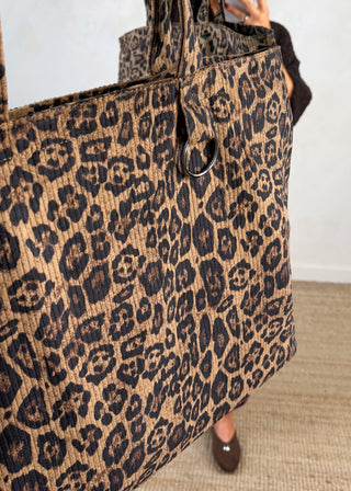 Animal print corduroy shopper bag-The Style Attic