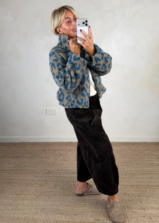 Animal print fleece - Blue-The Style Attic