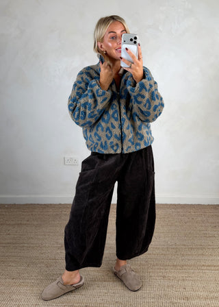 Animal print fleece - Blue-The Style Attic