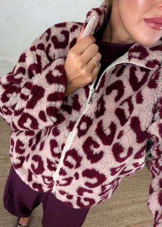 Animal print fleece - Merlot-The Style Attic
