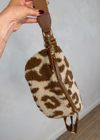 Animal print teddy sling bag - Three-The Style Attic