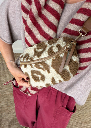 Animal print teddy sling bag - Three-The Style Attic