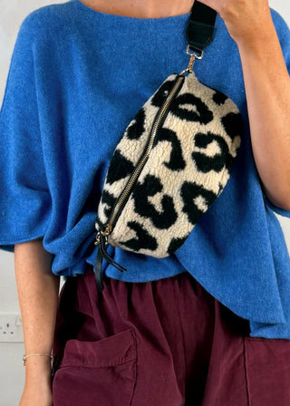 Animal print teddy sling bag - Two-The Style Attic