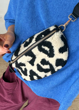 Animal print teddy sling bag - Two-The Style Attic