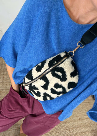 Animal print teddy sling bag - Two-The Style Attic