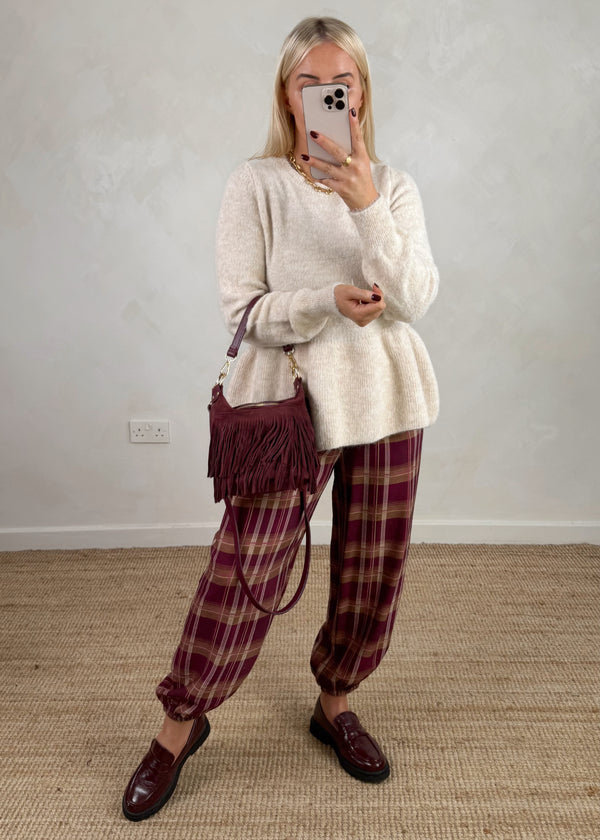 Anna peplum knit - cream-The Style Attic