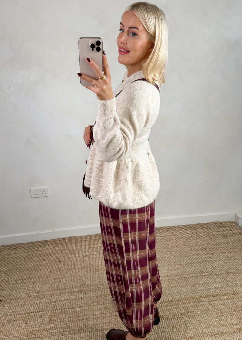 Anna peplum knit - cream-The Style Attic