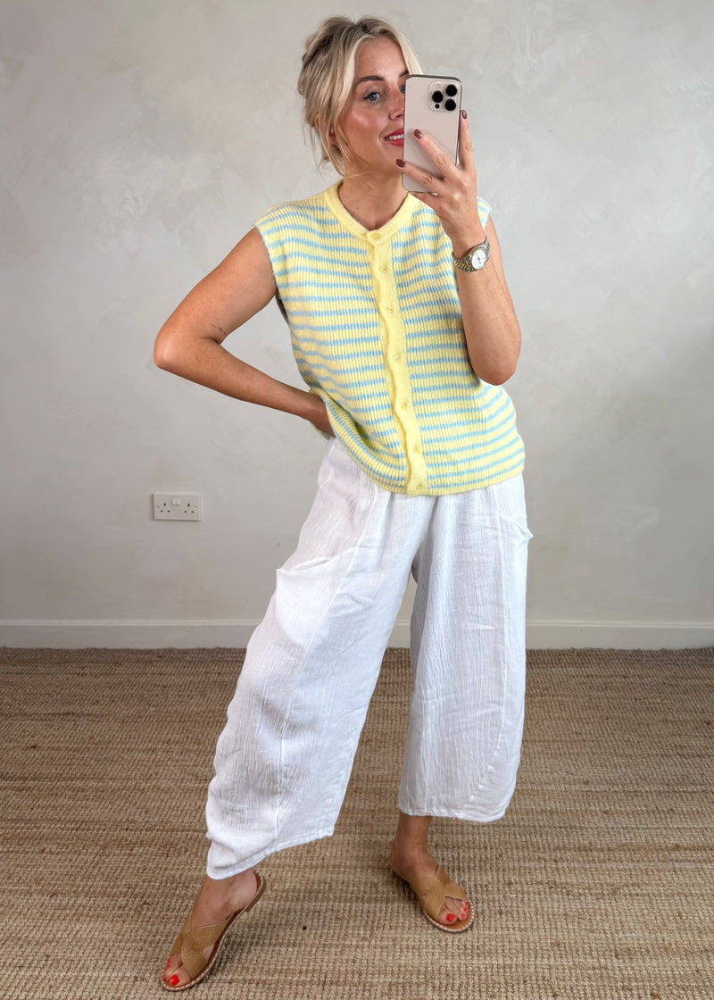 Anna striped knit - lemon-The Style Attic