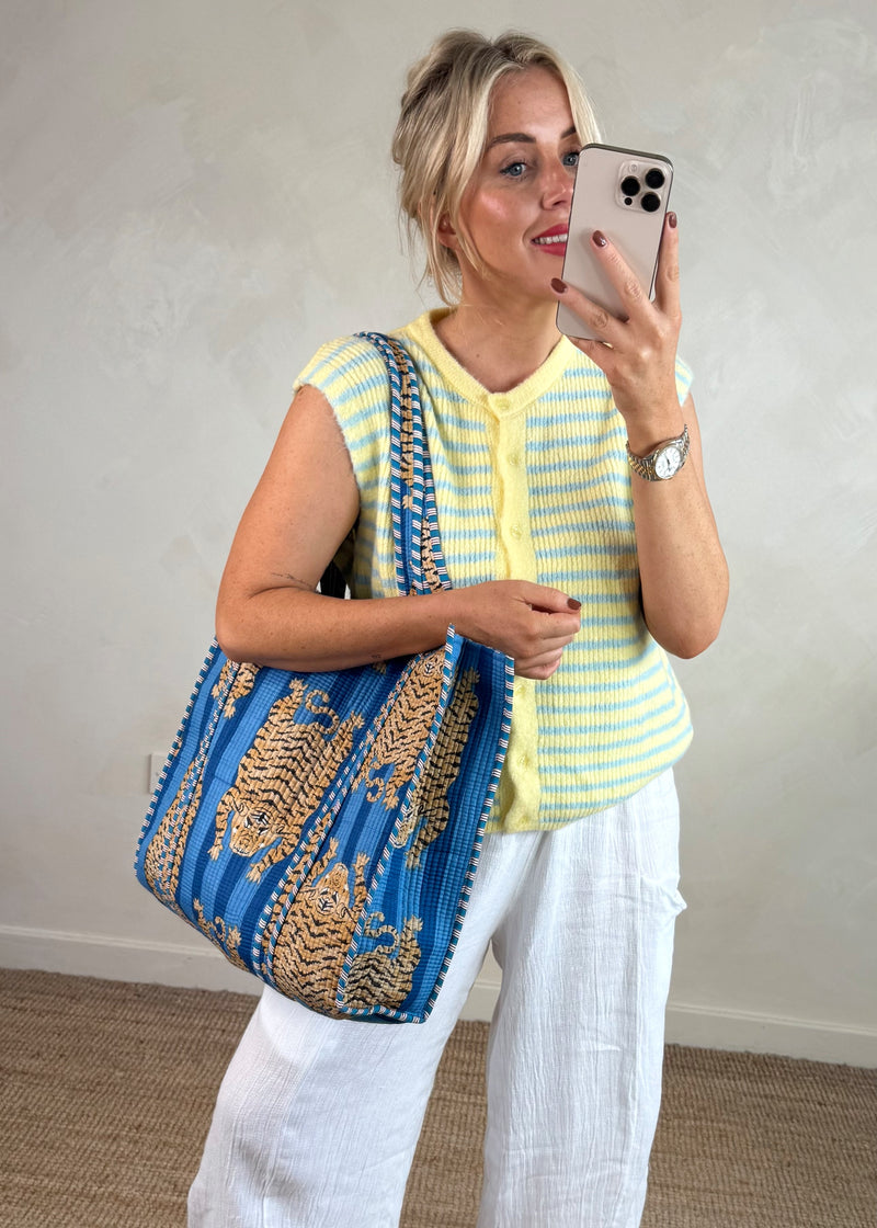 Anna striped knit - lemon-The Style Attic