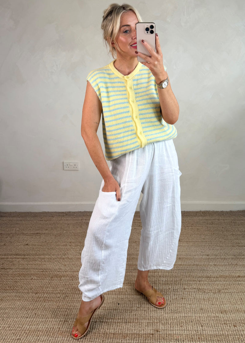 Anna striped knit - lemon-The Style Attic