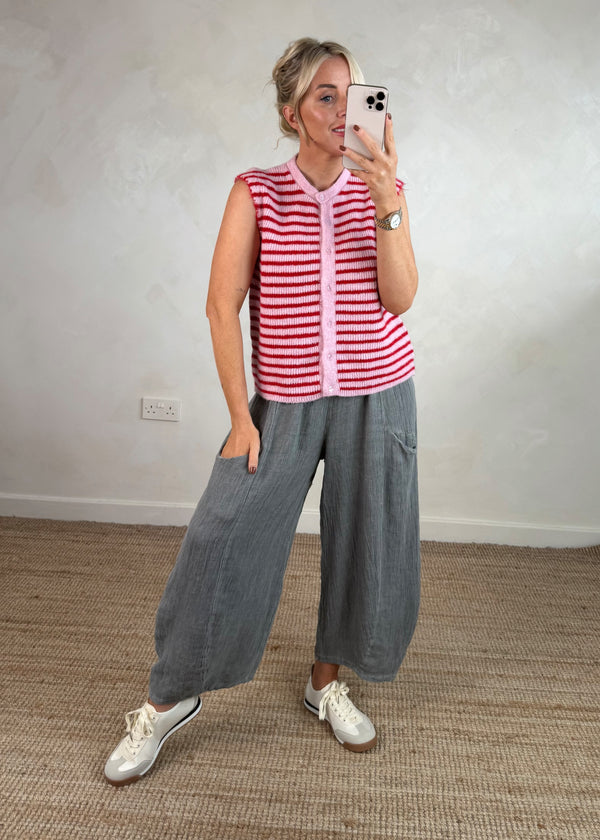 Anna striped knit - pink/red-The Style Attic