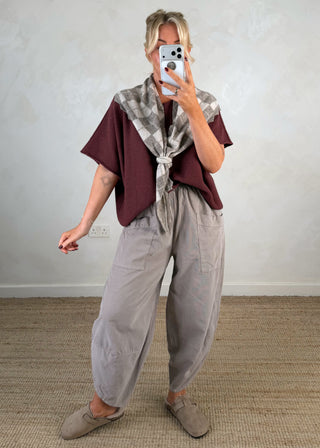 Argyle knitted scarf - Mocha-The Style Attic