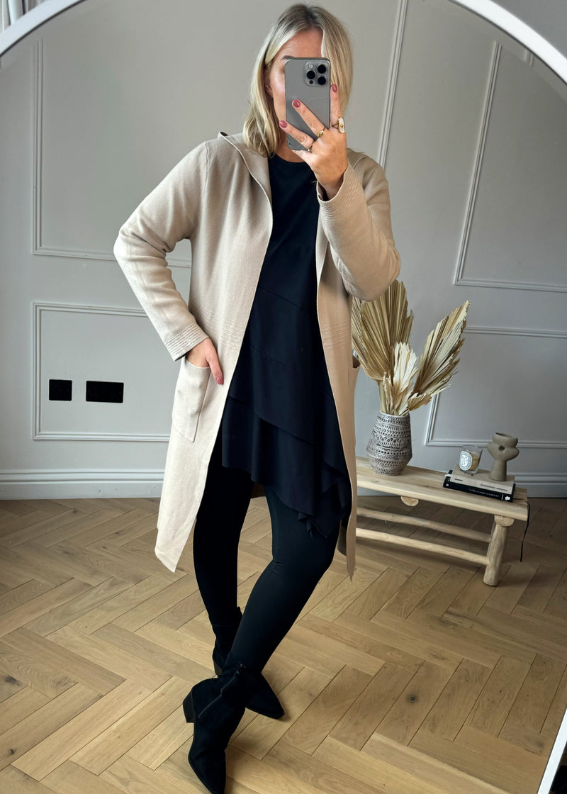 Arlo Hooded cardigan - oatmeal-The Style Attic