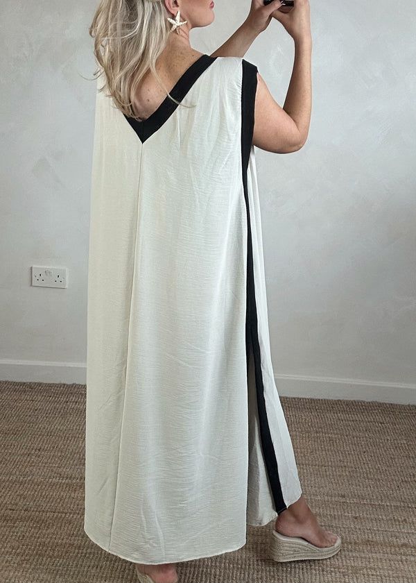 Athena maxi dress - beige-The Style Attic