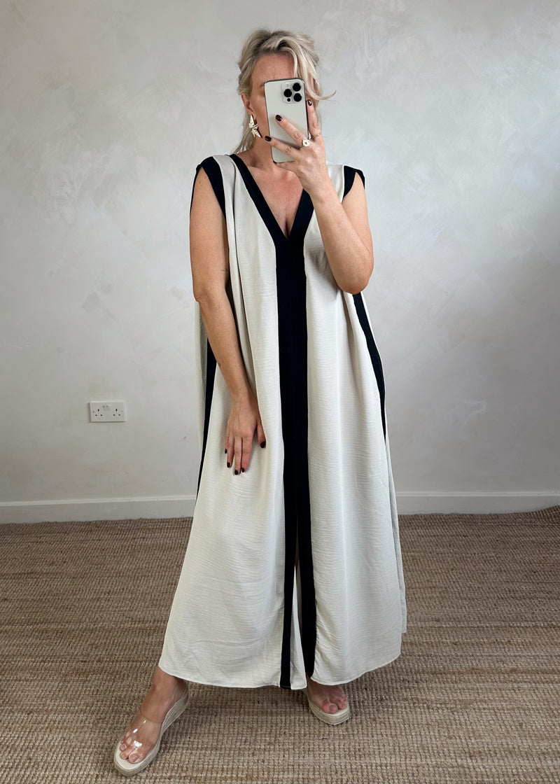 Athena maxi dress - beige-The Style Attic