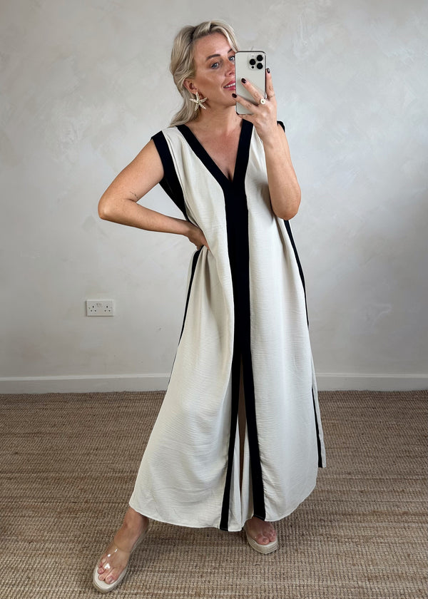 Athena maxi dress - beige-The Style Attic