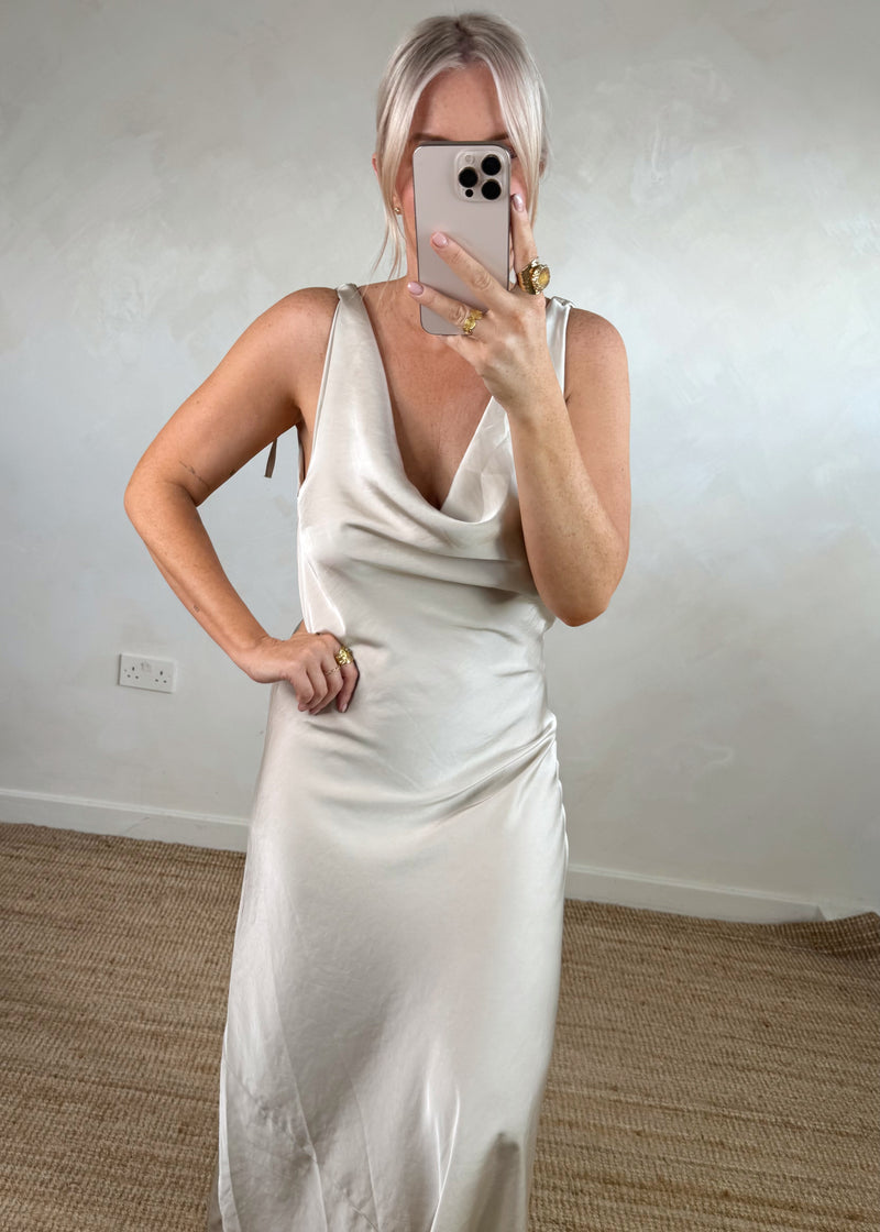 Ava cowl maxi - pearl-The Style Attic