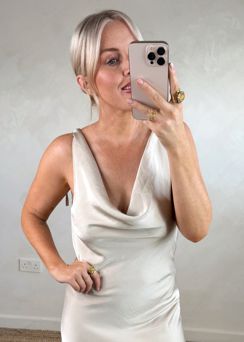 Ava cowl maxi - pearl-The Style Attic